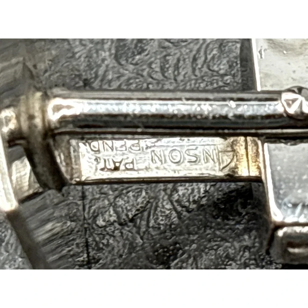 Vintage Anson Sterling Silver 925 Brushed Square Cufflinks Ornate